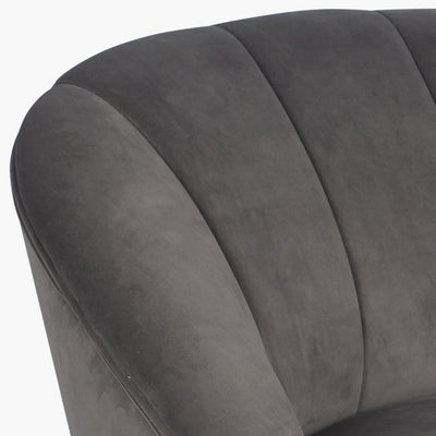 Portofino Dove Grey Velvet Cocktail Chair with Walnut Effect Legs