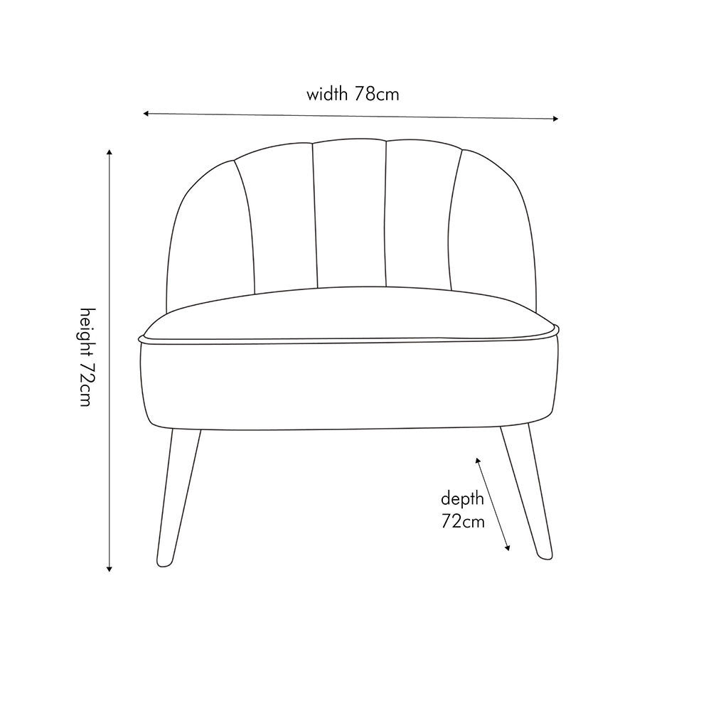 Portofino Dove Grey Velvet Cocktail Chair with Walnut Effect Legs