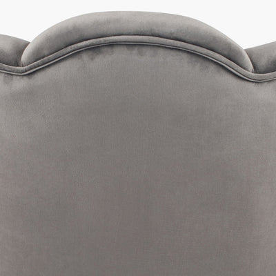 Borello Dove Grey Velvet Shell Chair w/ Walnut Effect Leg