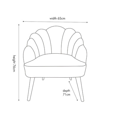 Borello Dove Grey Velvet Shell Chair w/ Walnut Effect Leg