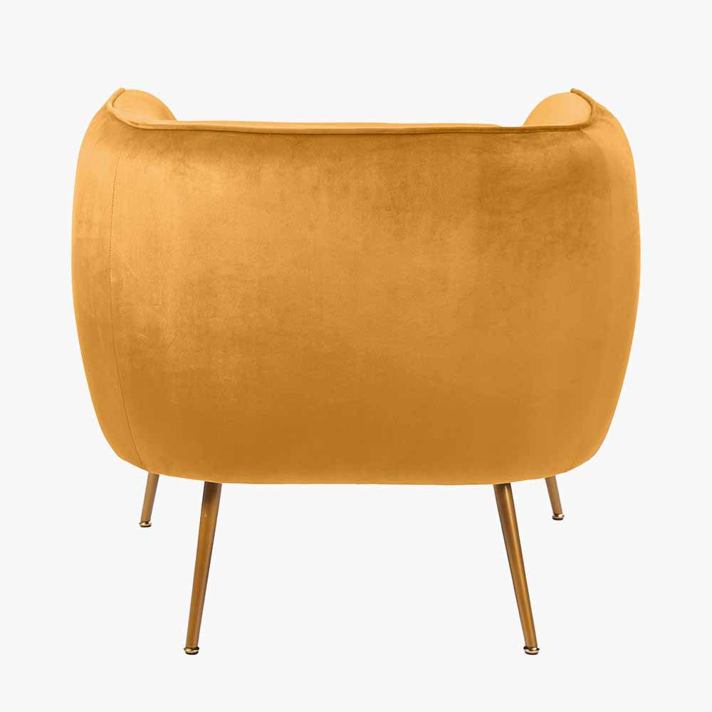 Lucca Gold Velvet and Metal Armchair