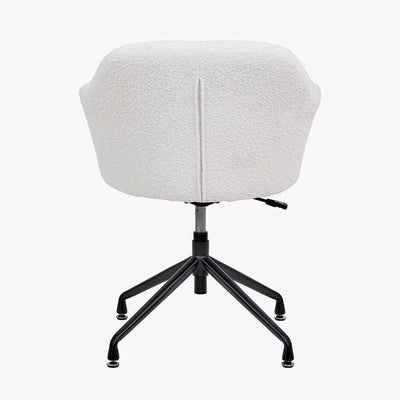 Rosolini Bouclé Fabric and Black Metal Swivel Rise and Fall Chair