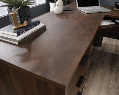 L-Shaped Desk Mahogany Louvre Style