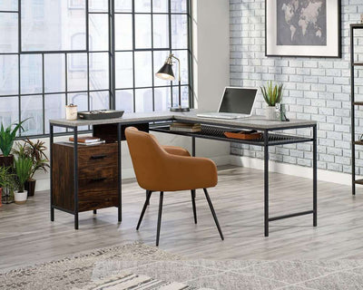 Walnut Market L-Shaped Desk