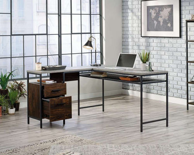 Walnut Market L-Shaped Desk