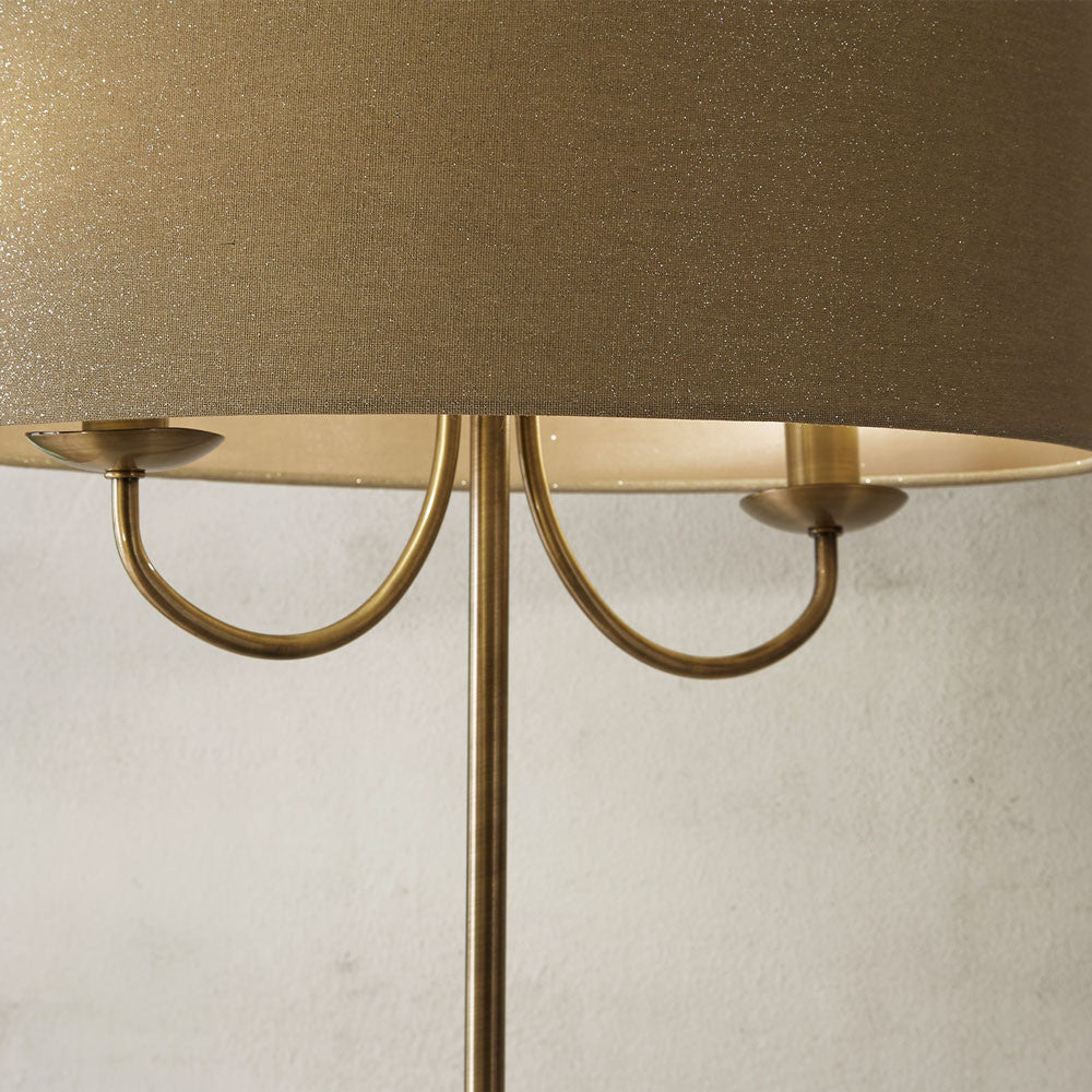 Madeleine Antique Brass Metal Candelabra Table Lamp
