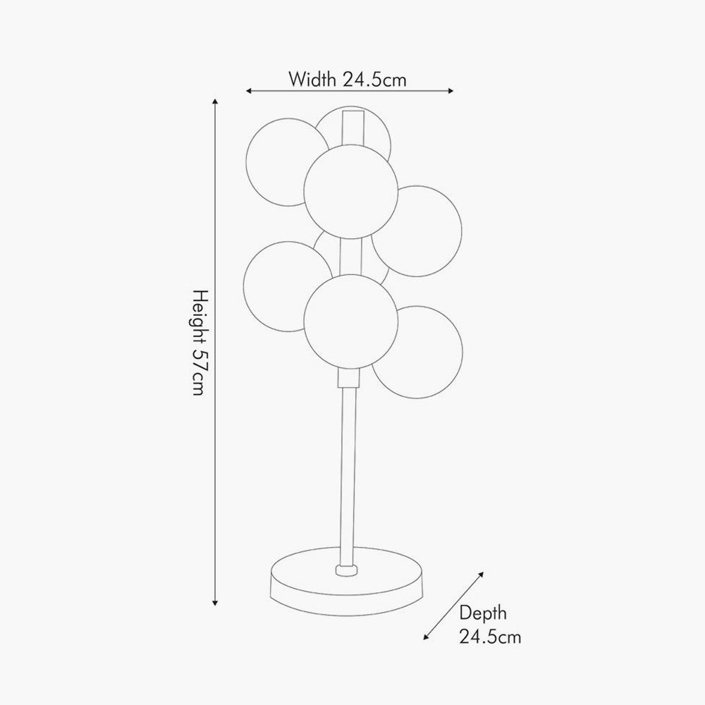 Vecchio Smoke Glass Orb and Chrome Table Lamp