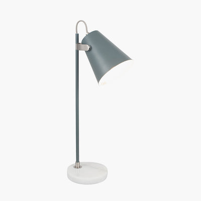 Theia Grey and Satin Nickel Task Table Lamp