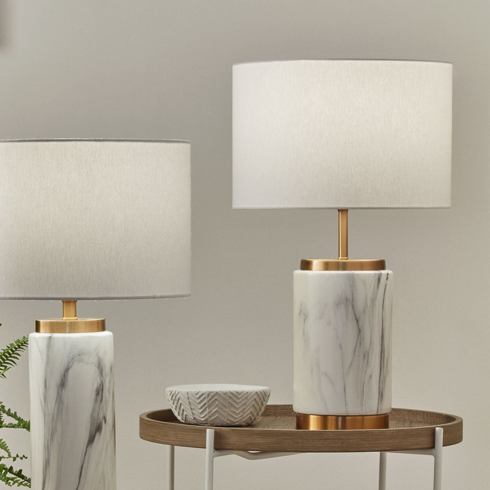 Carrara Marble Effect Ceramic Table Lamp