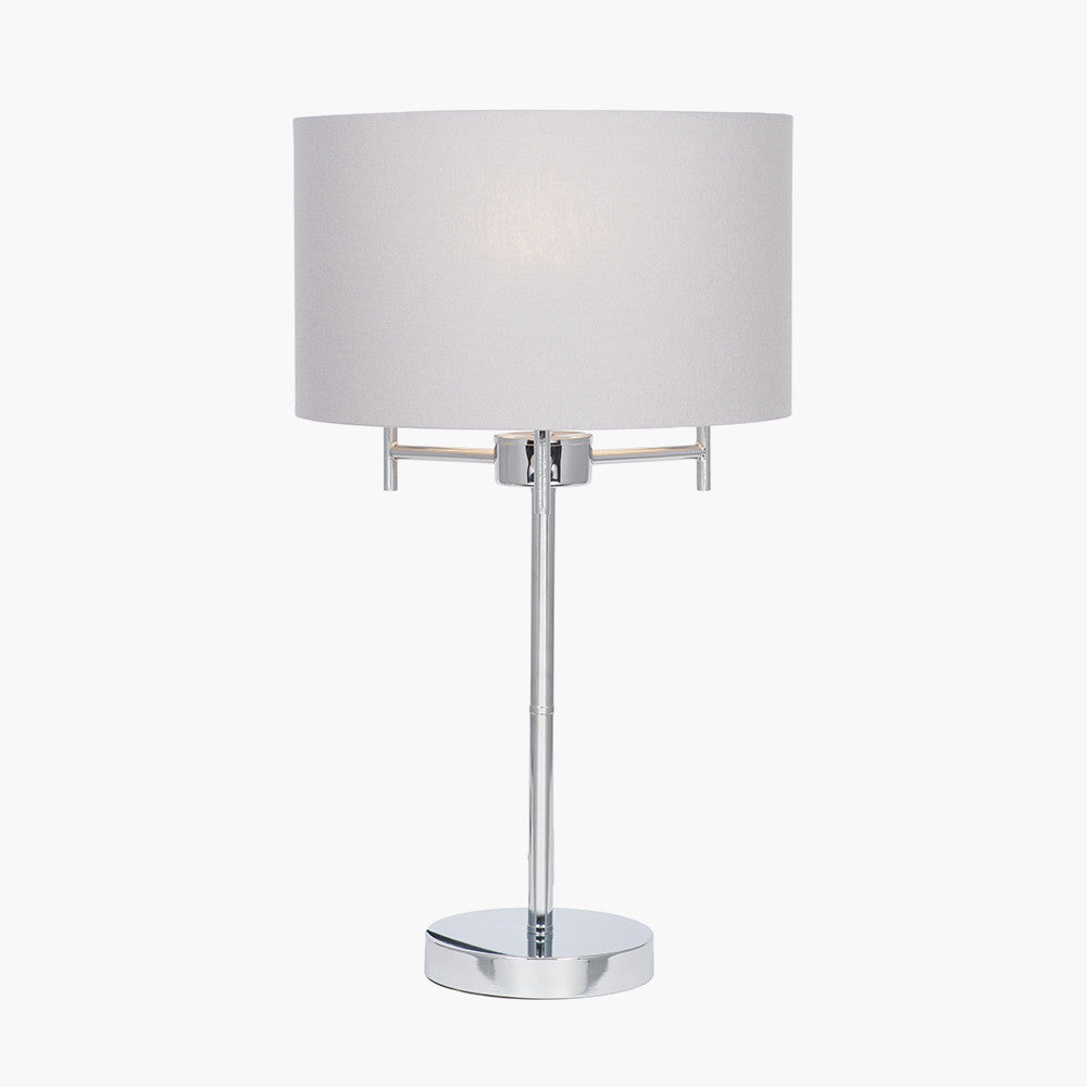 Plaza Silver 3 Light Metal Table Lamp