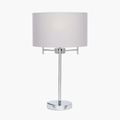 Plaza Silver 3 Light Metal Table Lamp
