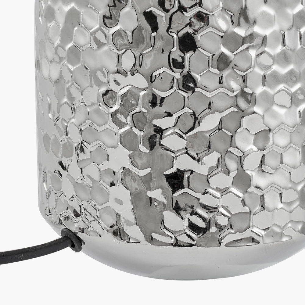 Vega Silver Textured Ceramic Table Lamp