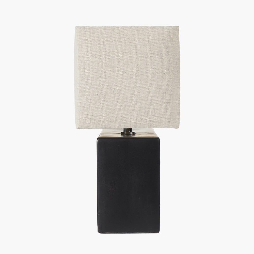 Block Black Ceramic Rectangular Table Lamp