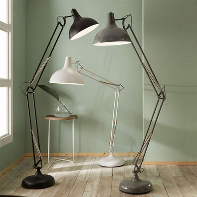 Alonzo Matt White Metal Task Floor Lamp