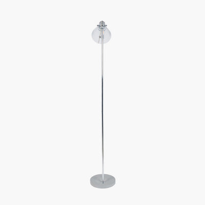 Chaplin Concrete and Brushed Chrome Floor Lamp
