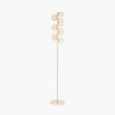 Vecchio Lustre Glass Orb and Gold Floor Lamp