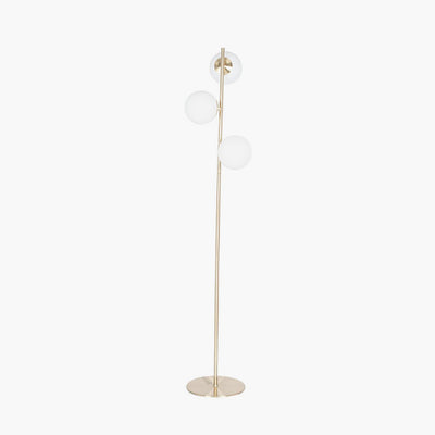 Asterope White Orb and Gold Metal Floor Lamp