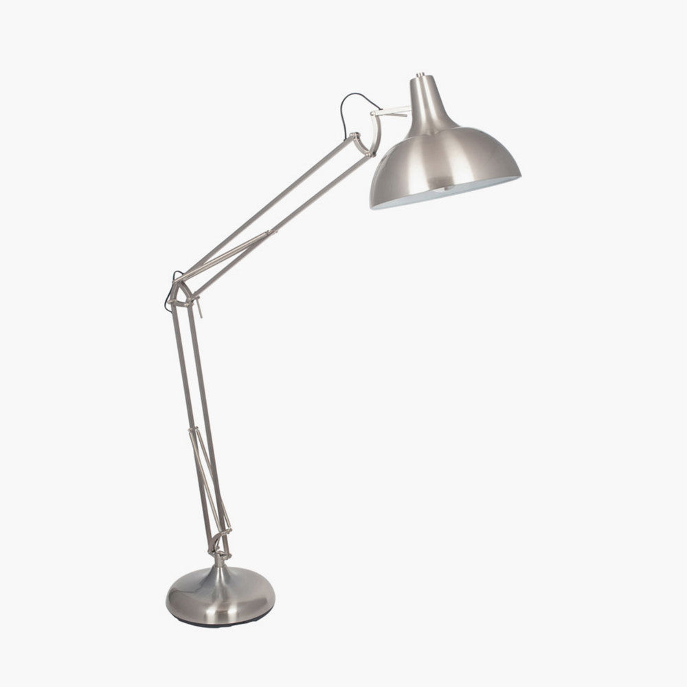 Alonzo Brushed Chrome Metal Task Floor Lamp