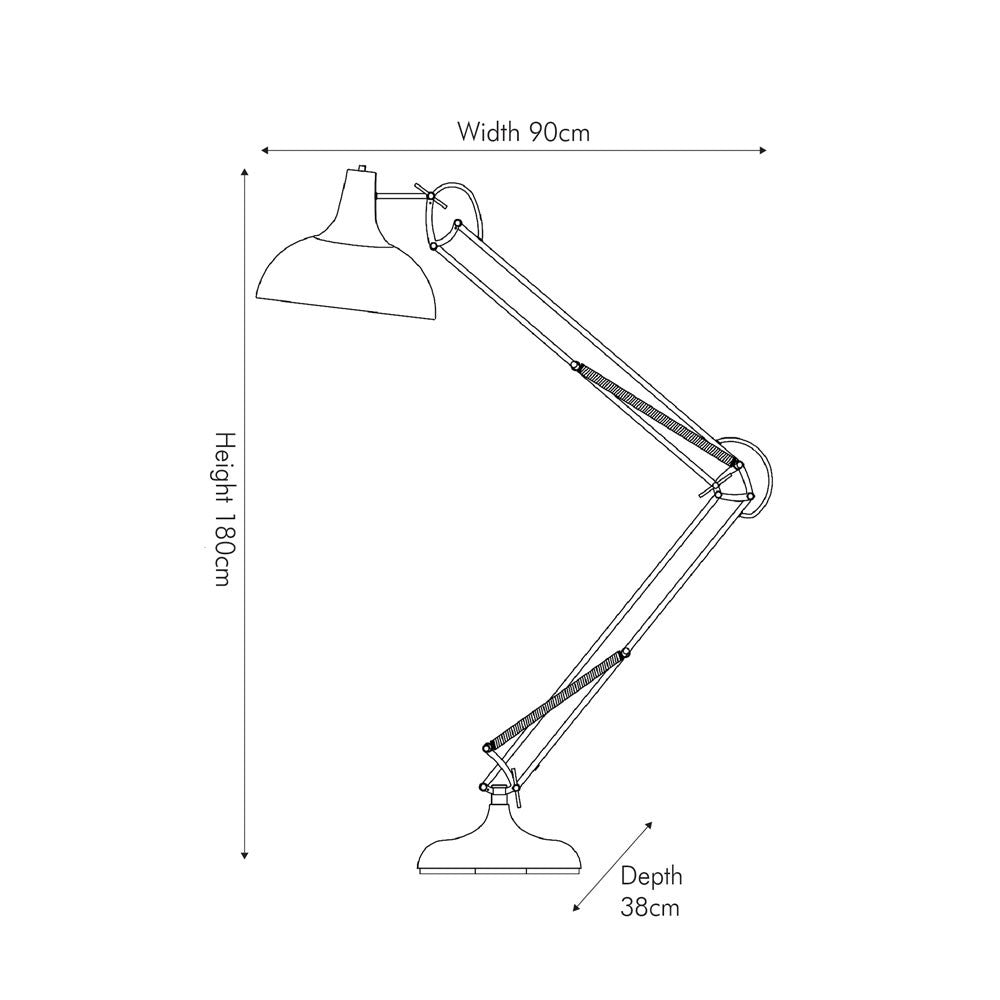 Alonzo Matt White Metal Task Floor Lamp