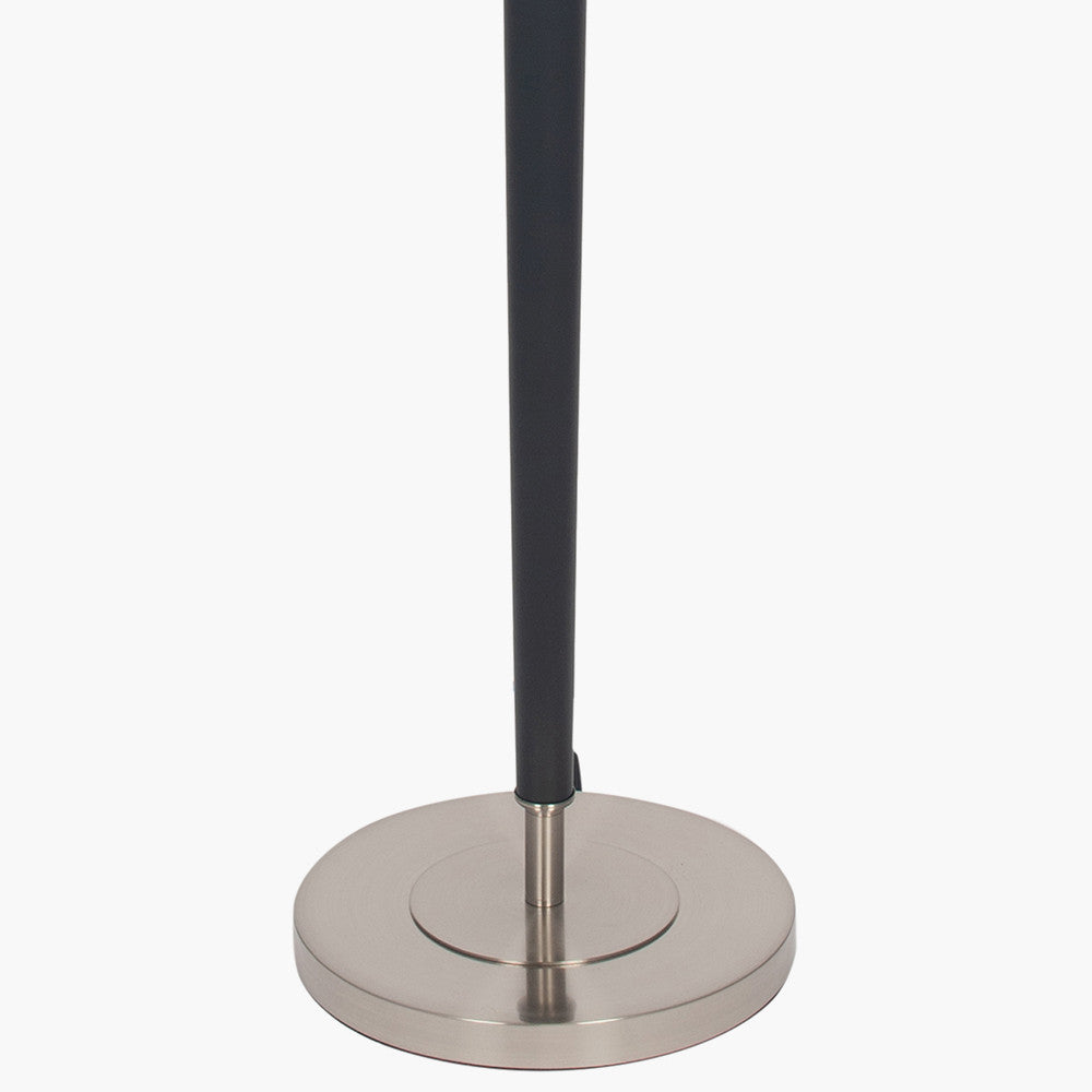 Lowry Brushed Silver and Matt Black Metal Floor Lamp