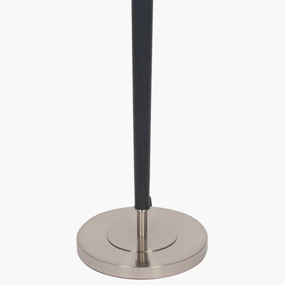 Lowry Brushed Silver and Matt Black Metal Floor Lamp