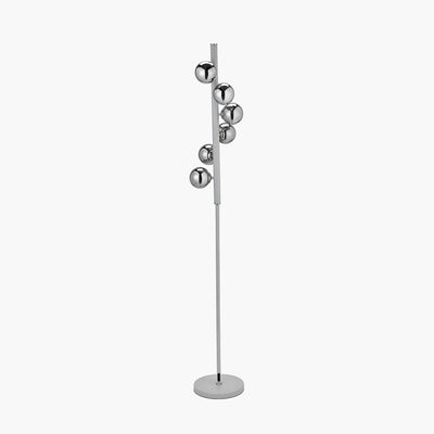 Blair Smoke Glass Ball and Grey Metal Floor Lamp