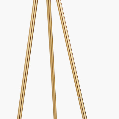 Houston Brushed Brass Metal Tripod Floor Lamp