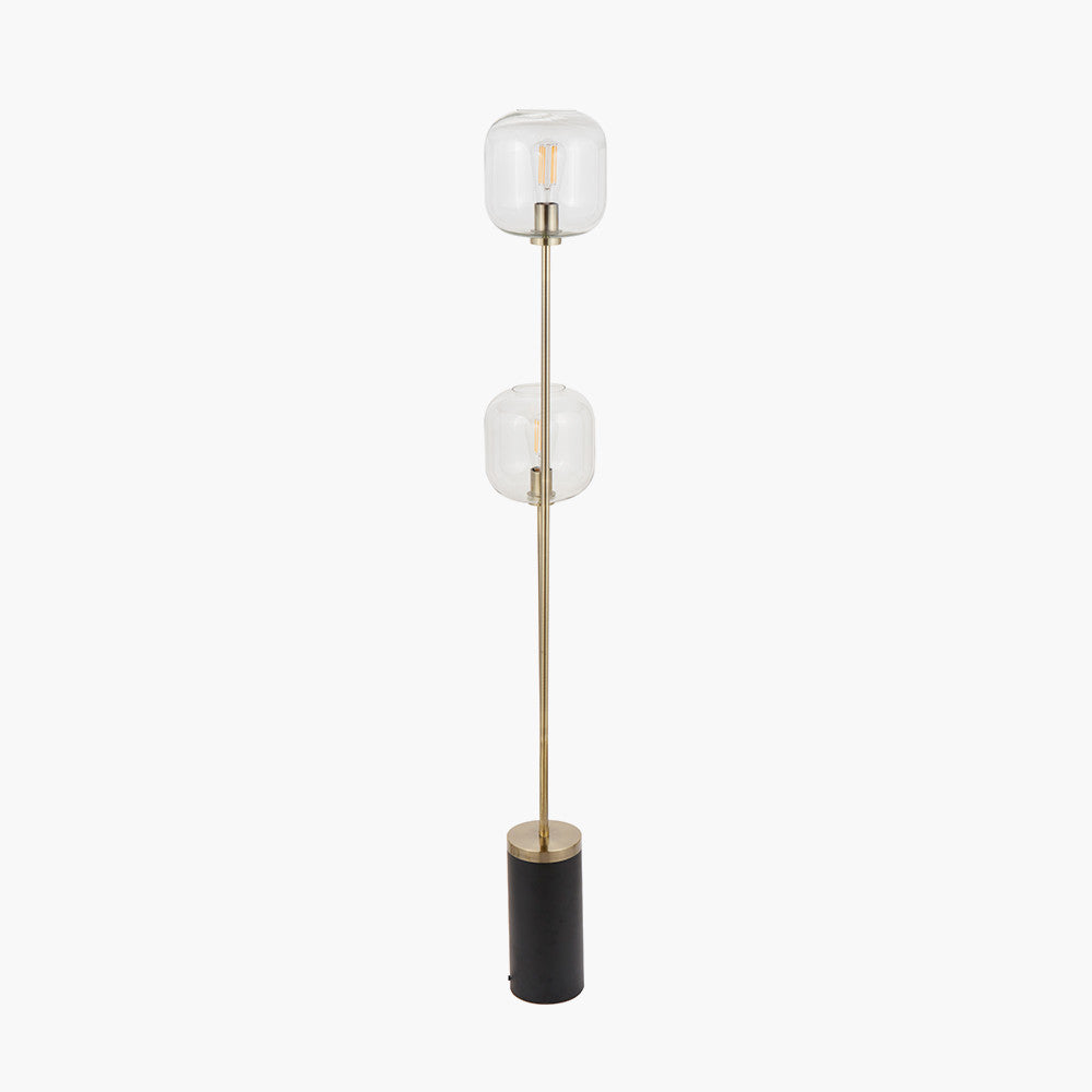 Florence Black Metal & Glass Floor Lamp