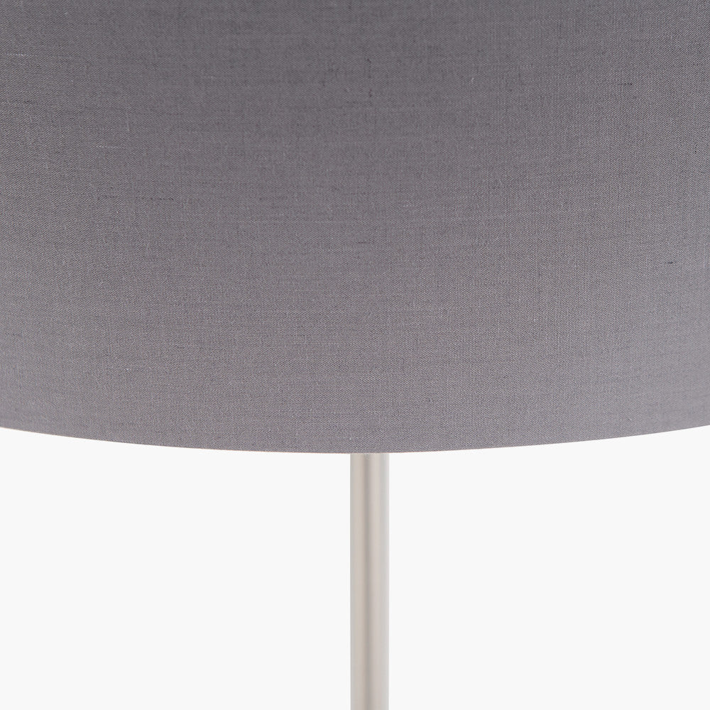 Elin Brushed Silver & Steel Grey Floor Lamp