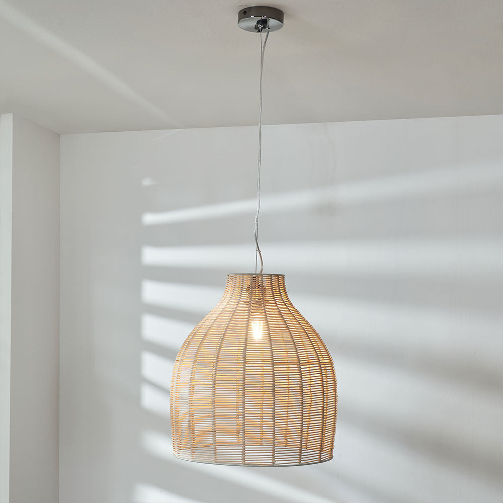 Caswell Natural Rattan Dome Pendant