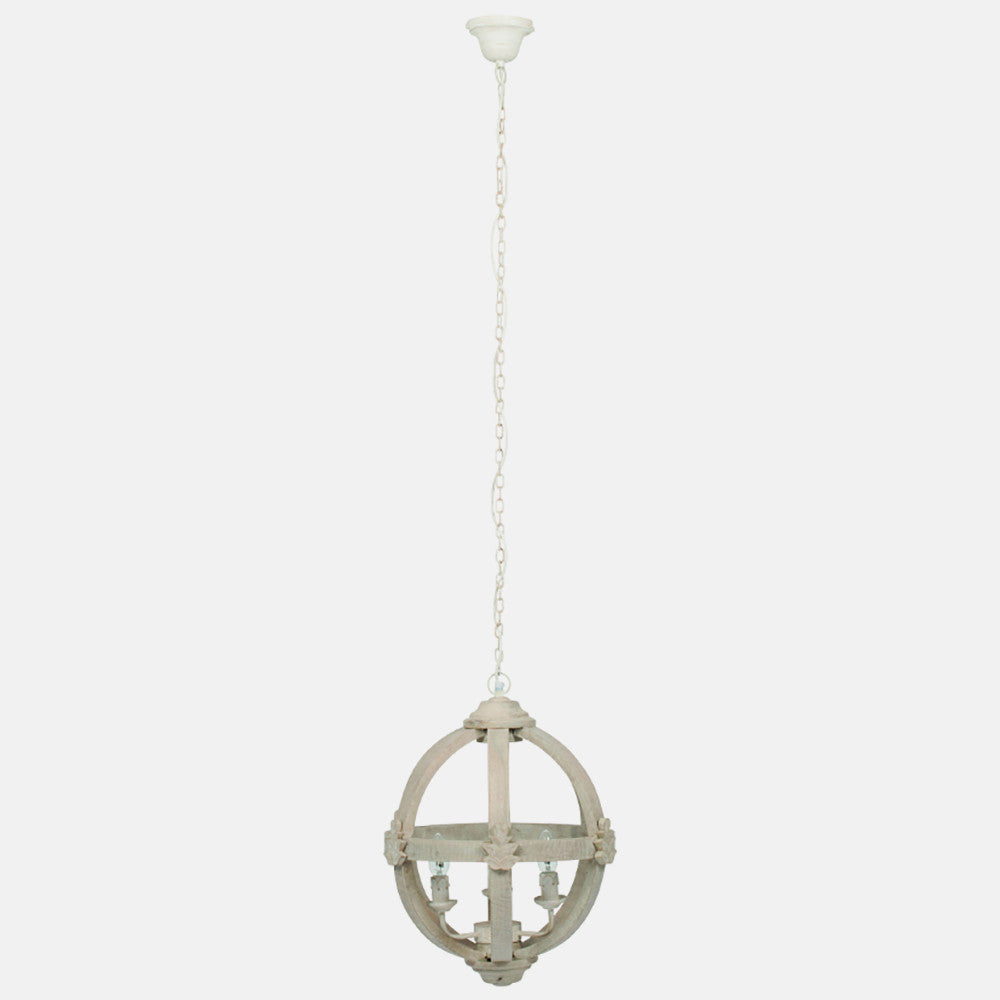 Javier Small Round Wooden Electrified Pendant