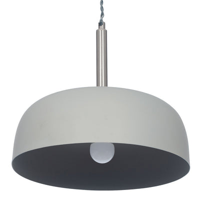 Anke Matt Grey Domed Metal Pendant