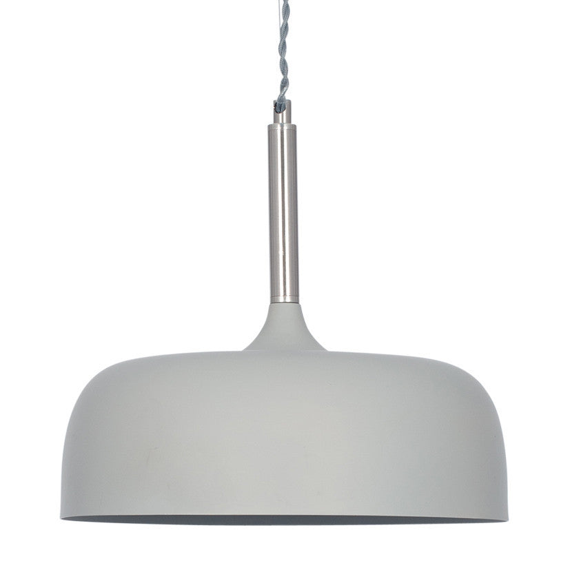 Anke Matt Grey Domed Metal Pendant