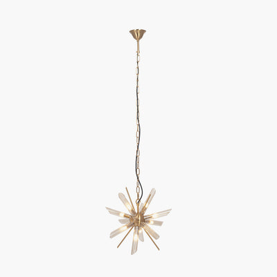 Estella Clear Glass and Gold Metal Starburst Pendant