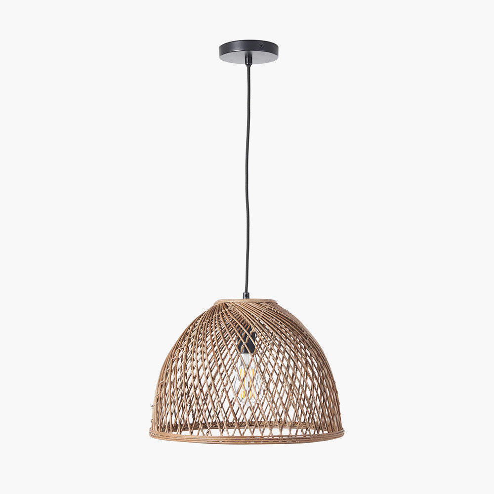 Konka Natural Woven Dome Pendant