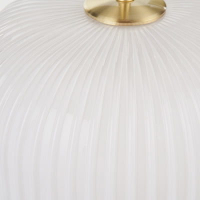 Alexa White Ribbed Glass & Gold Metal Multi Drop Pendant