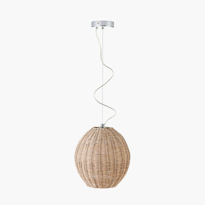 Raffles large rattan cream wash pendant