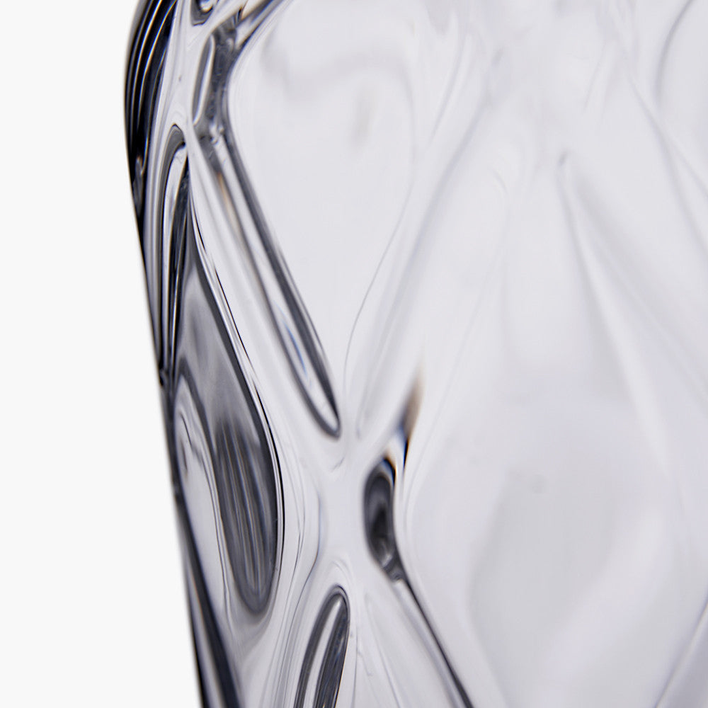 Clear Glass Diamond Optic Vase Small