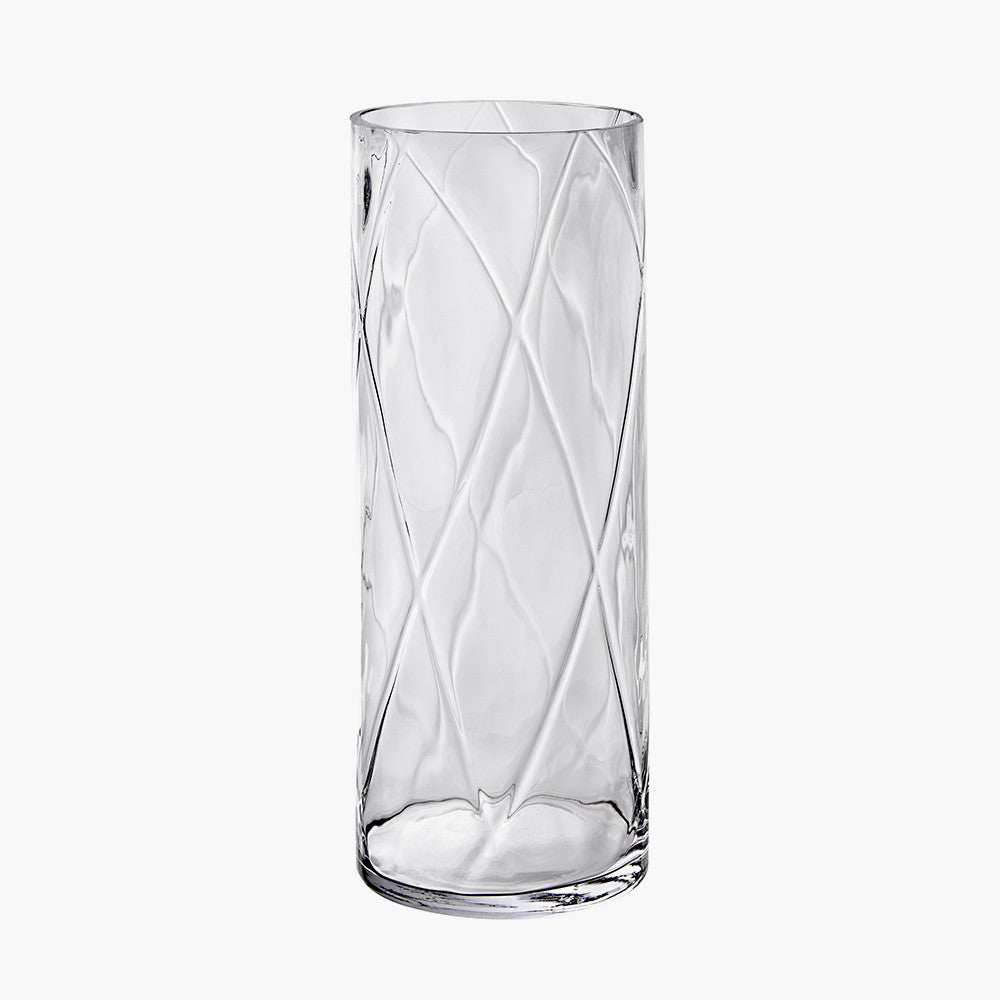 Clear Glass Optic Vase Large