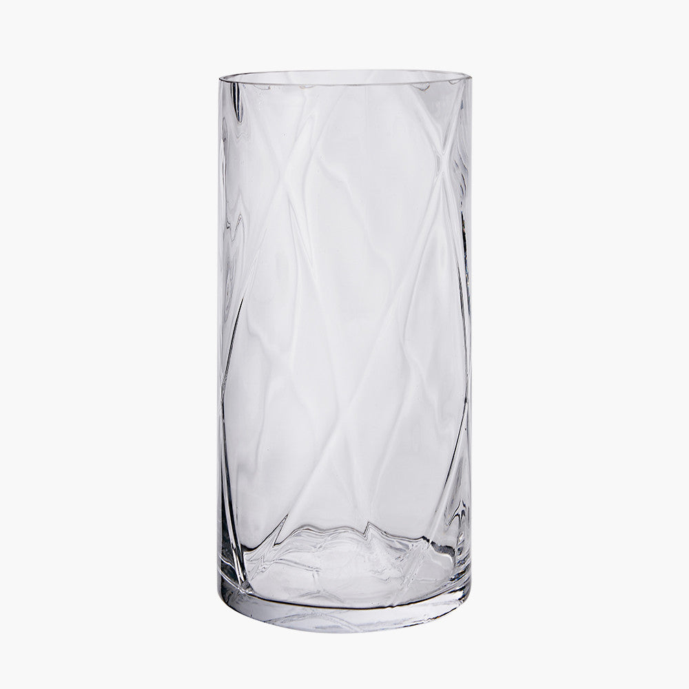 Clear Glass Optic Vase Medium