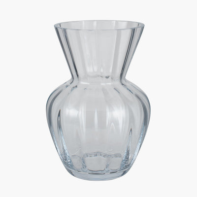 Clear Glass Striped Optic Posy Vase Small