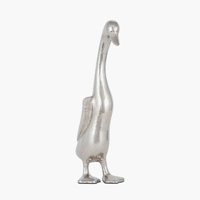 Silver Metal Duck Ornament