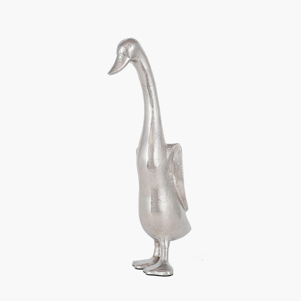 Silver Metal Duck Ornament