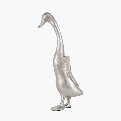 Silver Metal Duck Ornament