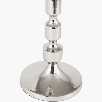 Silver Metal Contemporary Candlestick