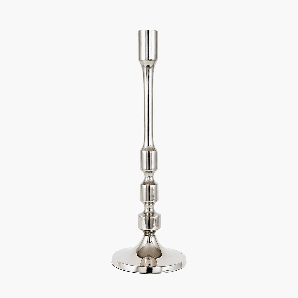 Silver Metal Contemporary Candlestick