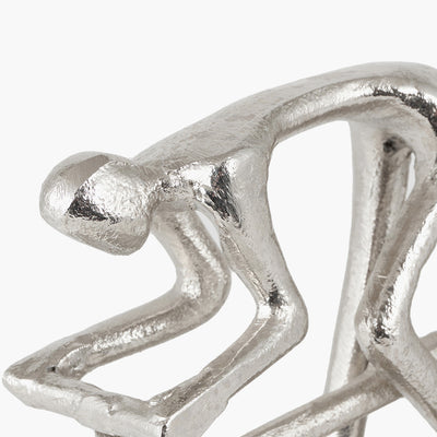 Silver Metal Triple Cyclist Ornament