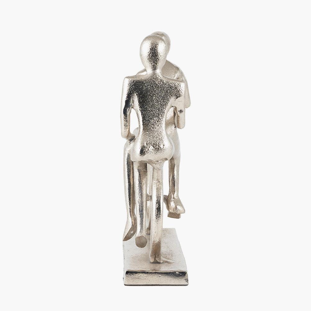 Silver Metal Double Cyclist Ornament