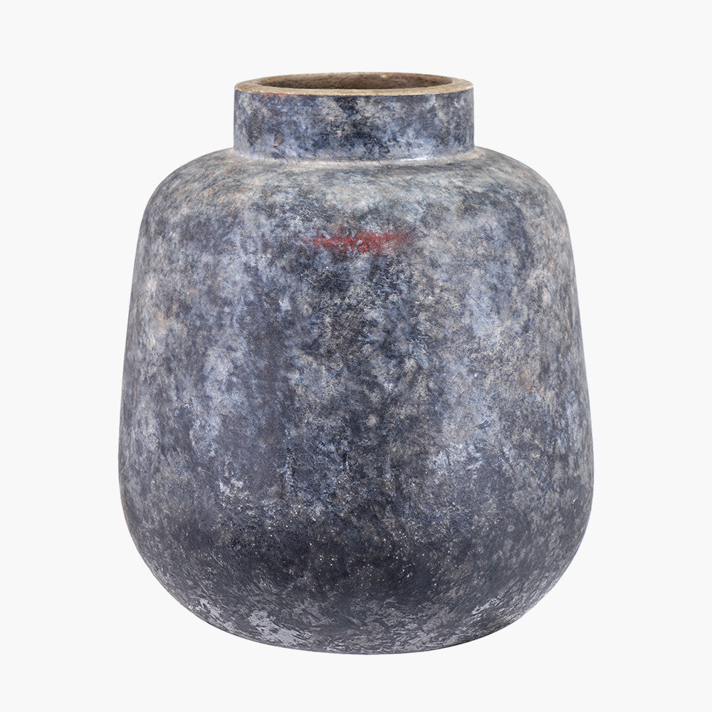 Vulcan Grey Volcanic Effect Stoneware Vase