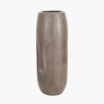 Visage Grey Stoneware Face Design Vase Tall